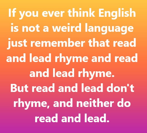 read and lead rhyme joke